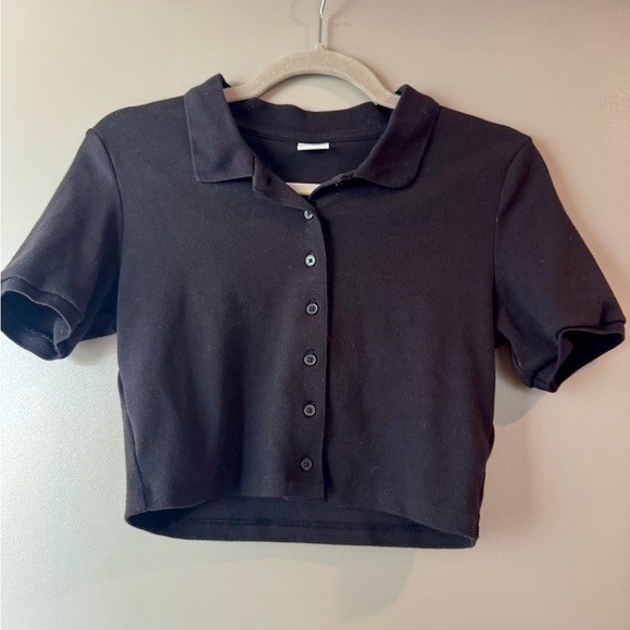 Sunday Best Black Cropped Polo Top 🖤 - Picture 2 of 7